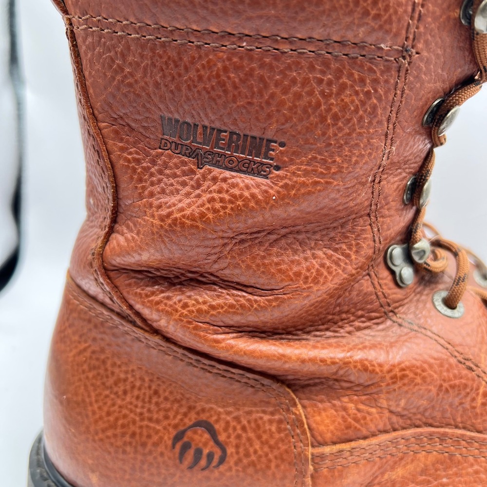 Wolverine DuraShocks Wedge Mens Brown Leather Work Boots W02639 Size 12M utility - Picture 3 of 9